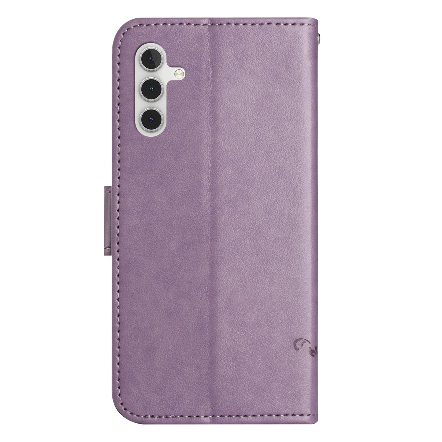 For Samsung Galaxy M15 5G / F15 5G Flip Wallet Case Butterfly Flower Leather Phone Cover - Purple