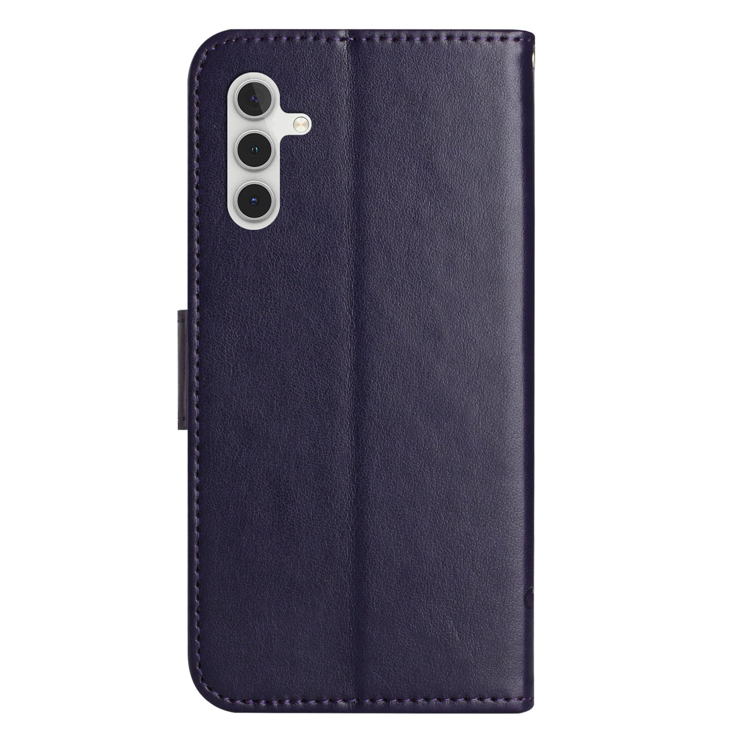 For Samsung Galaxy M15 5G / F15 5G Flip Wallet Case Butterfly Flower Leather Phone Cover - Dark Purple