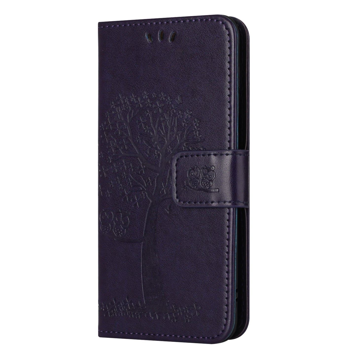 Leather Case for Samsung Galaxy M15 5G / F15 5G , Wallet Phone Cover Imprinted Owl Tree - Dark Purple