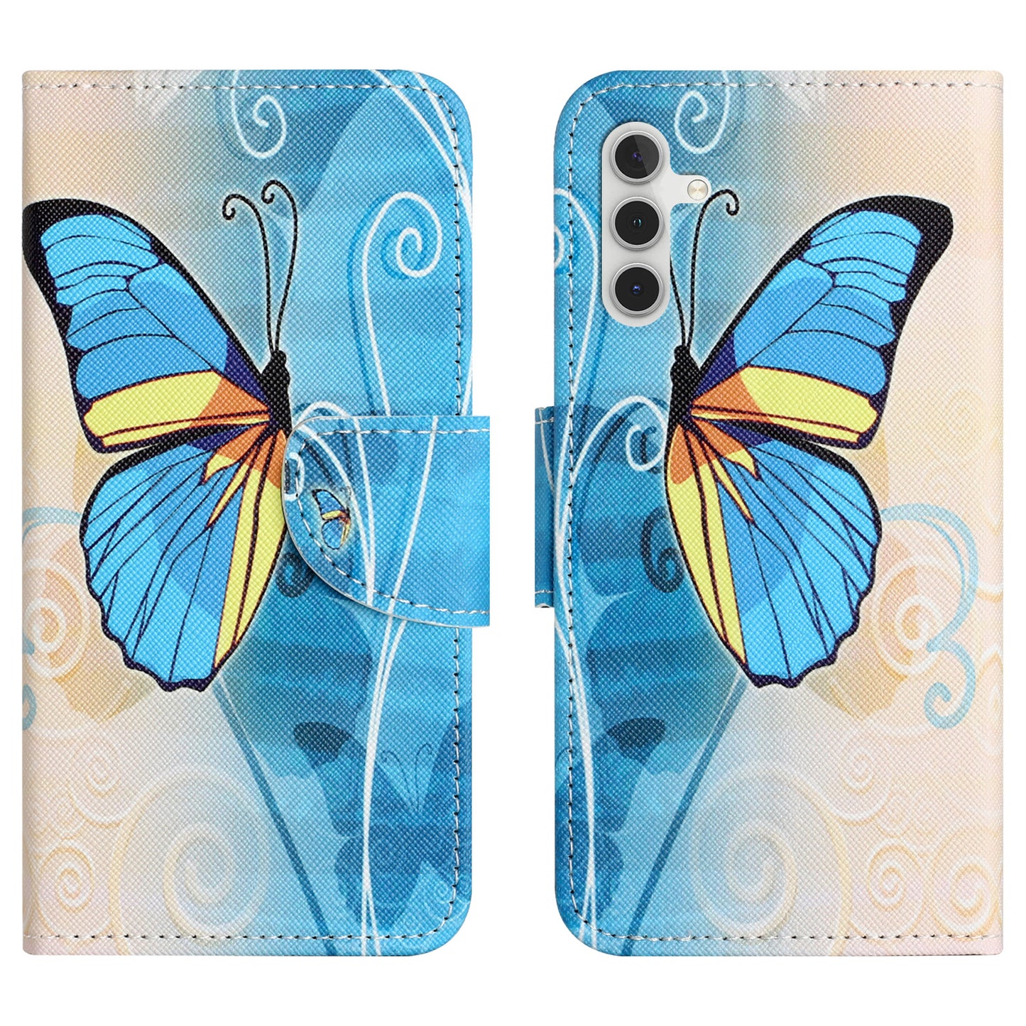For Samsung Galaxy M15 5G / F15 5G Pattern Printing Wallet Case PU Leather Phone Cover - Butterfly