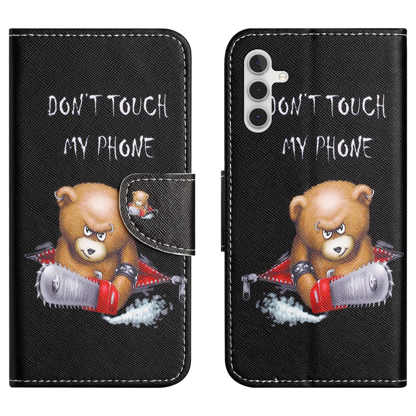For Samsung Galaxy M15 5G / F15 5G Pattern Printing Wallet Case PU Leather Phone Cover - Bear