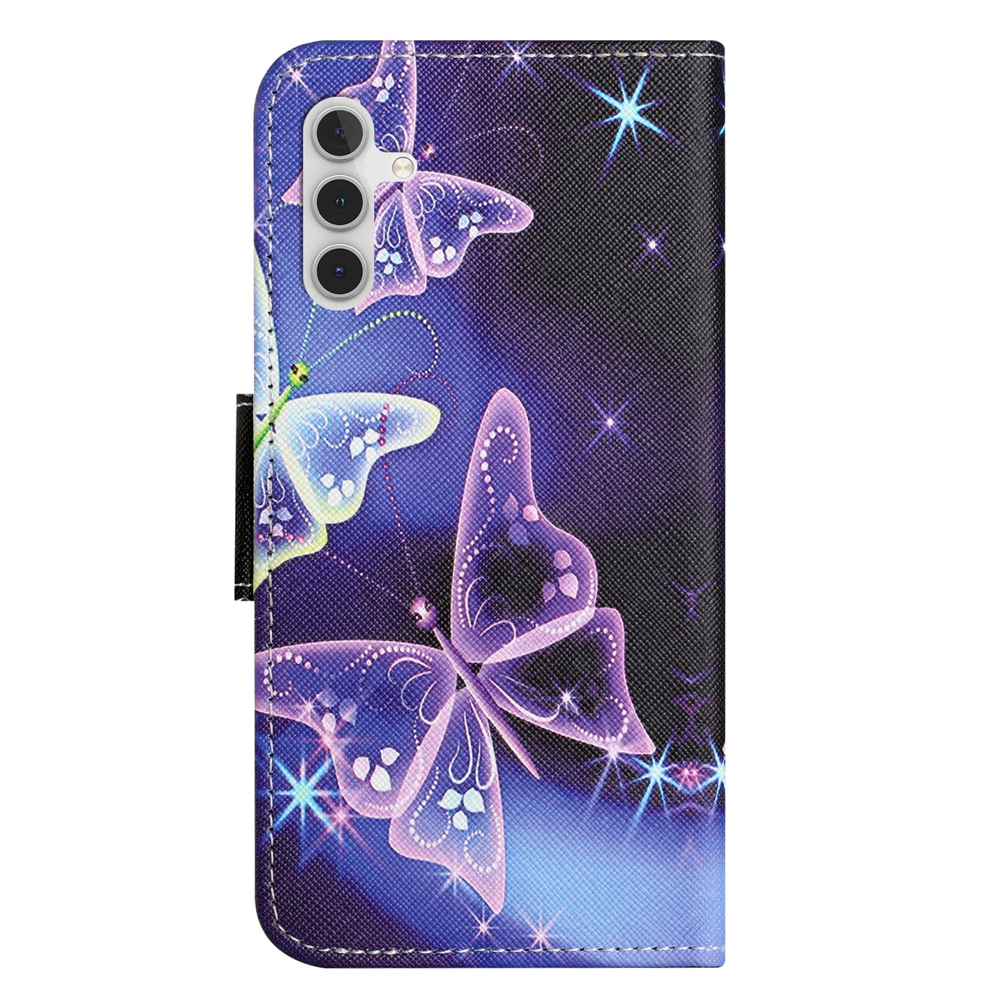 For Samsung Galaxy M15 5G / F15 5G Pattern Printing Wallet Case PU Leather Phone Cover - Sparkling Butterflies