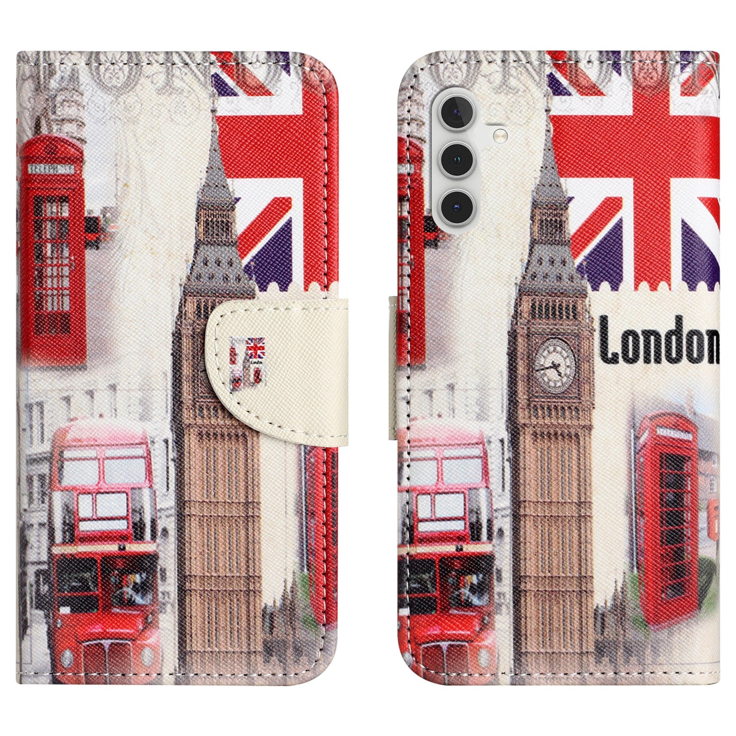For Samsung Galaxy M15 5G / F15 5G Pattern Printing Wallet Case PU Leather Phone Cover - London Big Ben