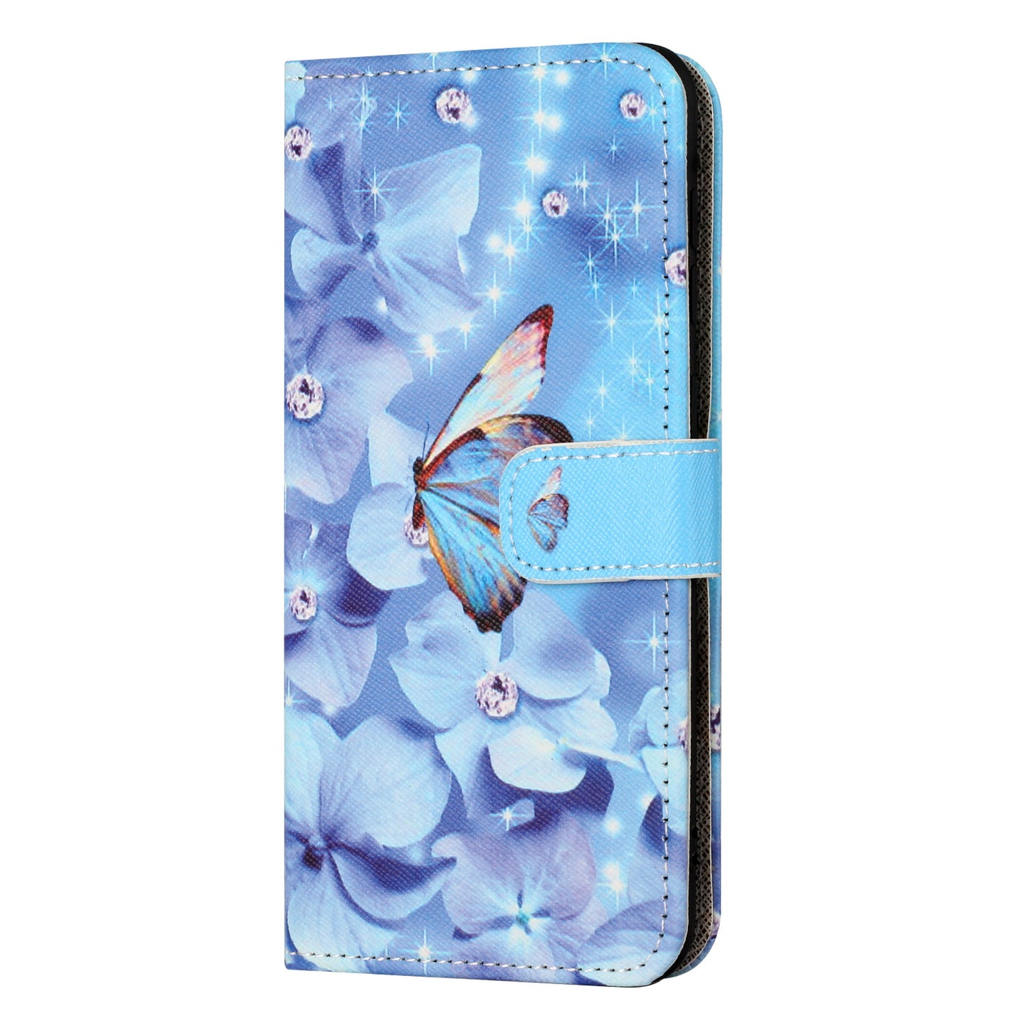 Leather Case for Samsung Galaxy M15 5G / F15 5G Pattern Printing Cross Texture Phone Wallet Cover - Flower and Butterfly