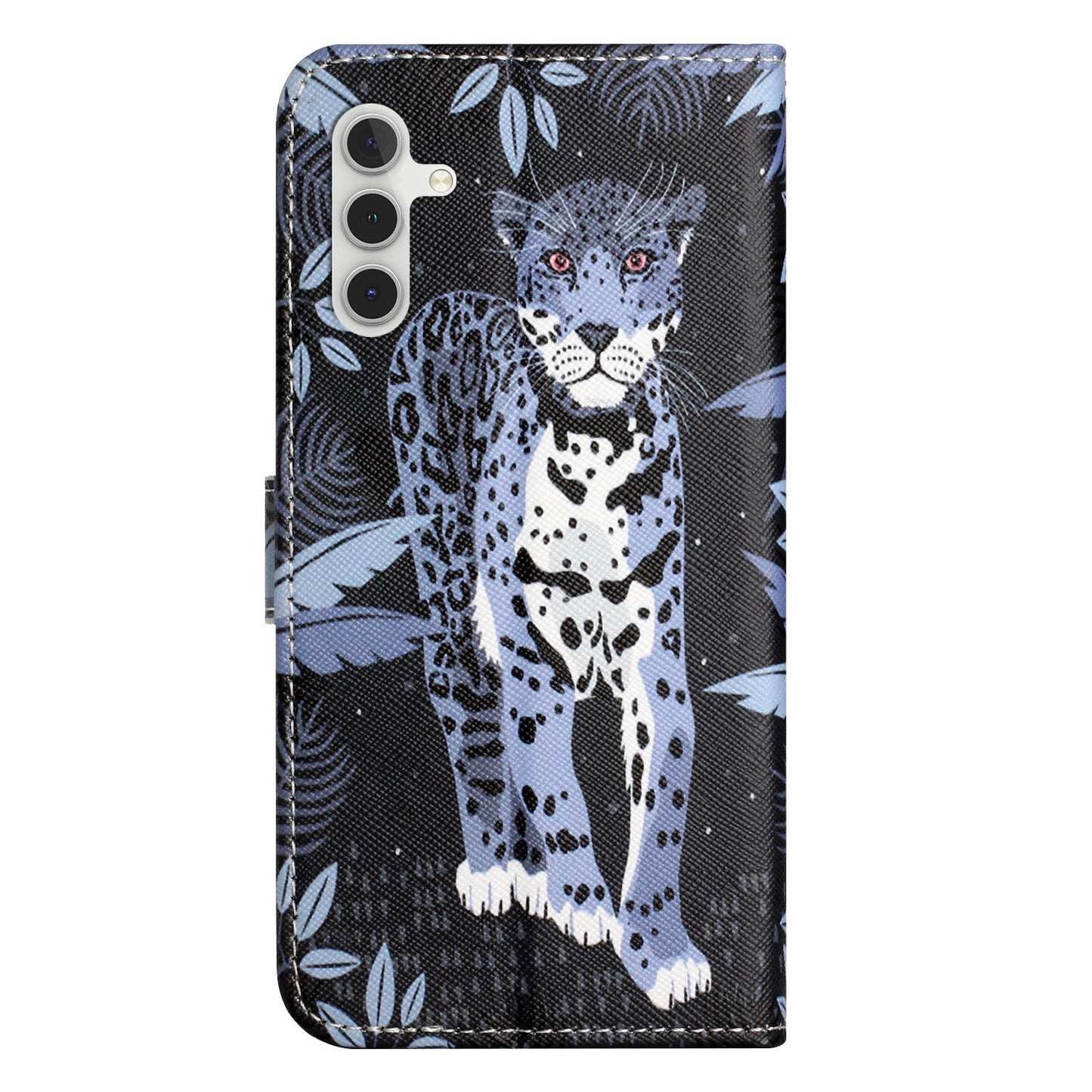 Leather Case for Samsung Galaxy M15 5G / F15 5G Pattern Printing Cross Texture Phone Wallet Cover - Leopard