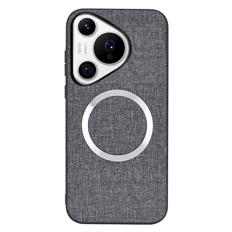 For Huawei Pura 70 Pro / Pura 70 Pro+ Case TPU+Cloth Dropproof Magnetic Phone Cover - Grey