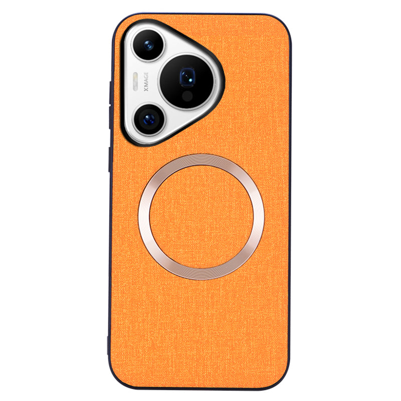 For Huawei Pura 70 Case Compatible with MagSafe TPU+Cloth Protective Cover - Orange