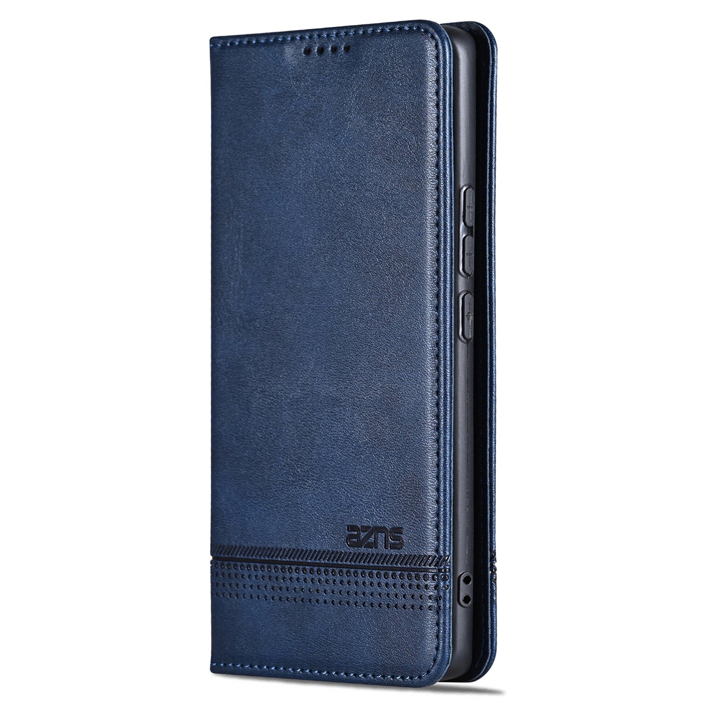 AZNS For Huawei Pura 70 Wallet Case PU Leather Magnetic Shock Absorbing Phone Cover - Blue