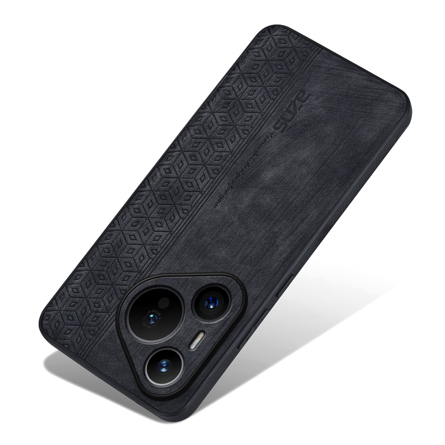 AZNS For Huawei Pura 70 Pro / Pura 70 Pro+ Case PU Leather+TPU Pattern Imprinted Phone Cover - Black