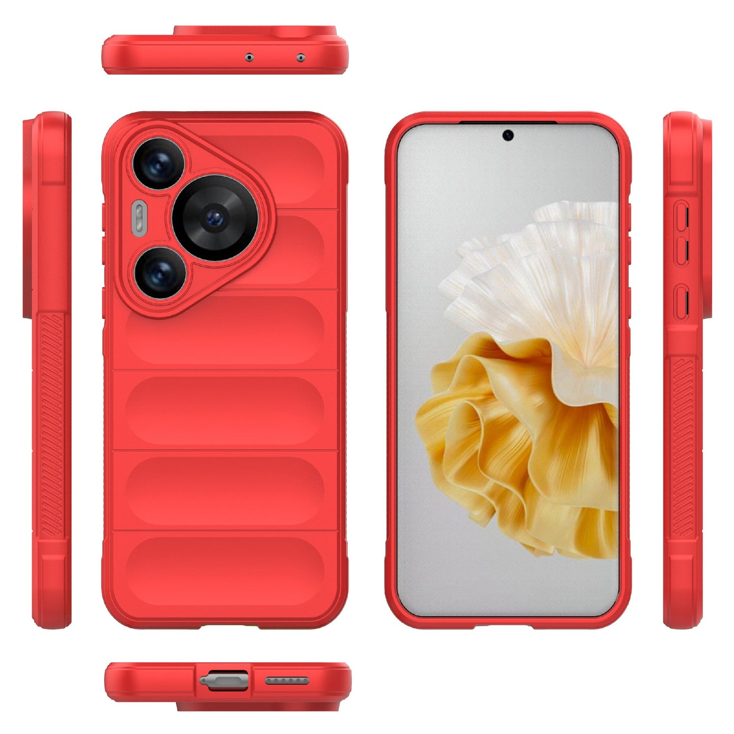 For Huawei Pura 70 Pro / Pura 70 Pro+ Case TPU Anti-Slip Back Phone Cover - Red
