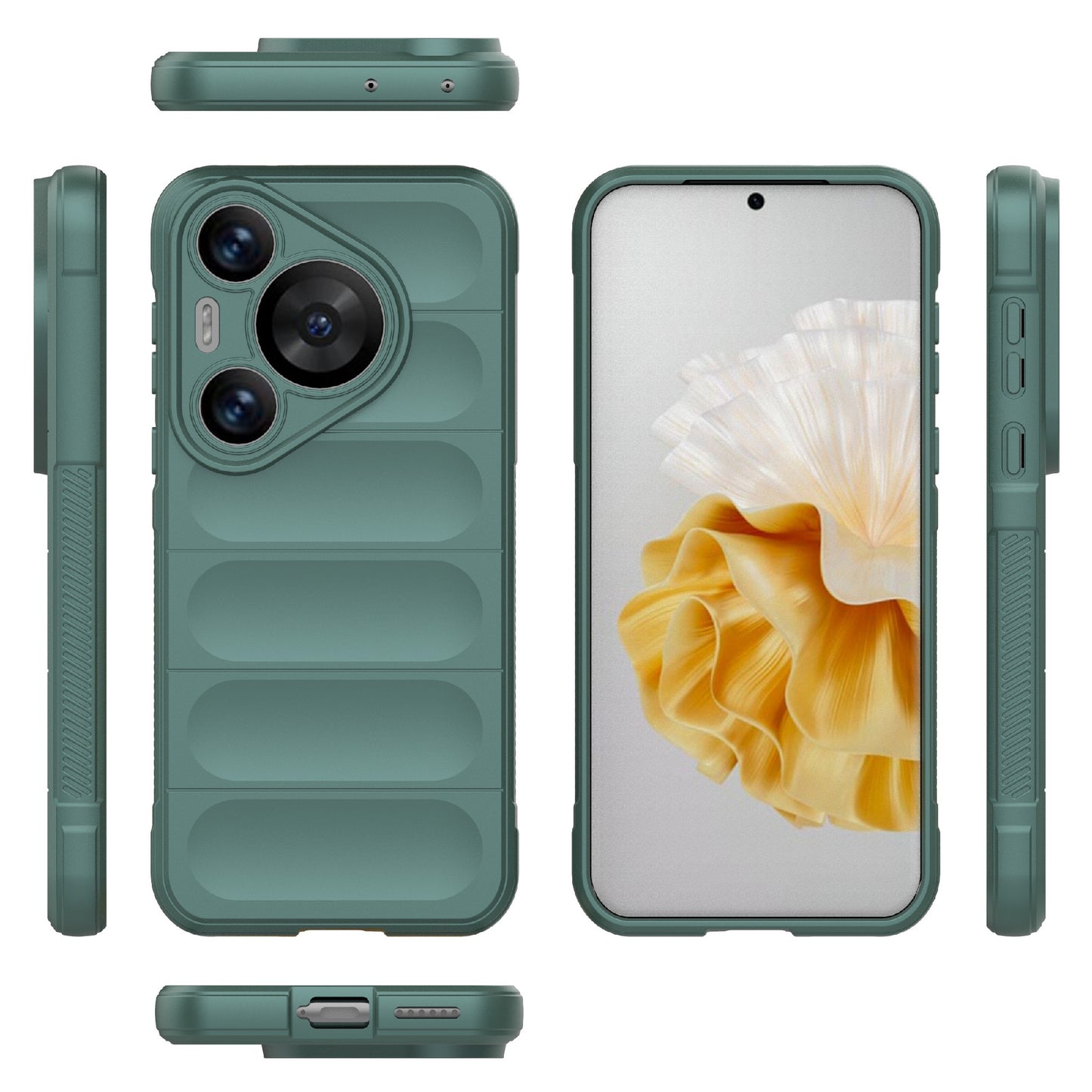 For Huawei Pura 70 Pro / Pura 70 Pro+ Case TPU Anti-Slip Back Phone Cover - Green