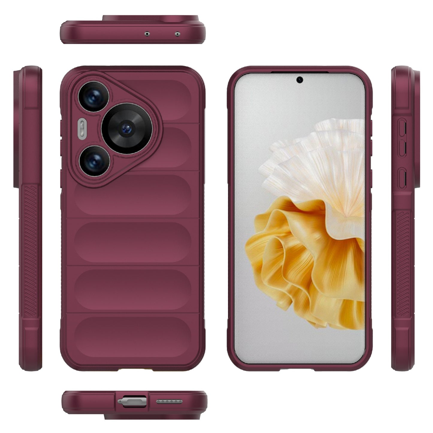 For Huawei Pura 70 Pro / Pura 70 Pro+ Case TPU Anti-Slip Back Phone Cover - Wine Red