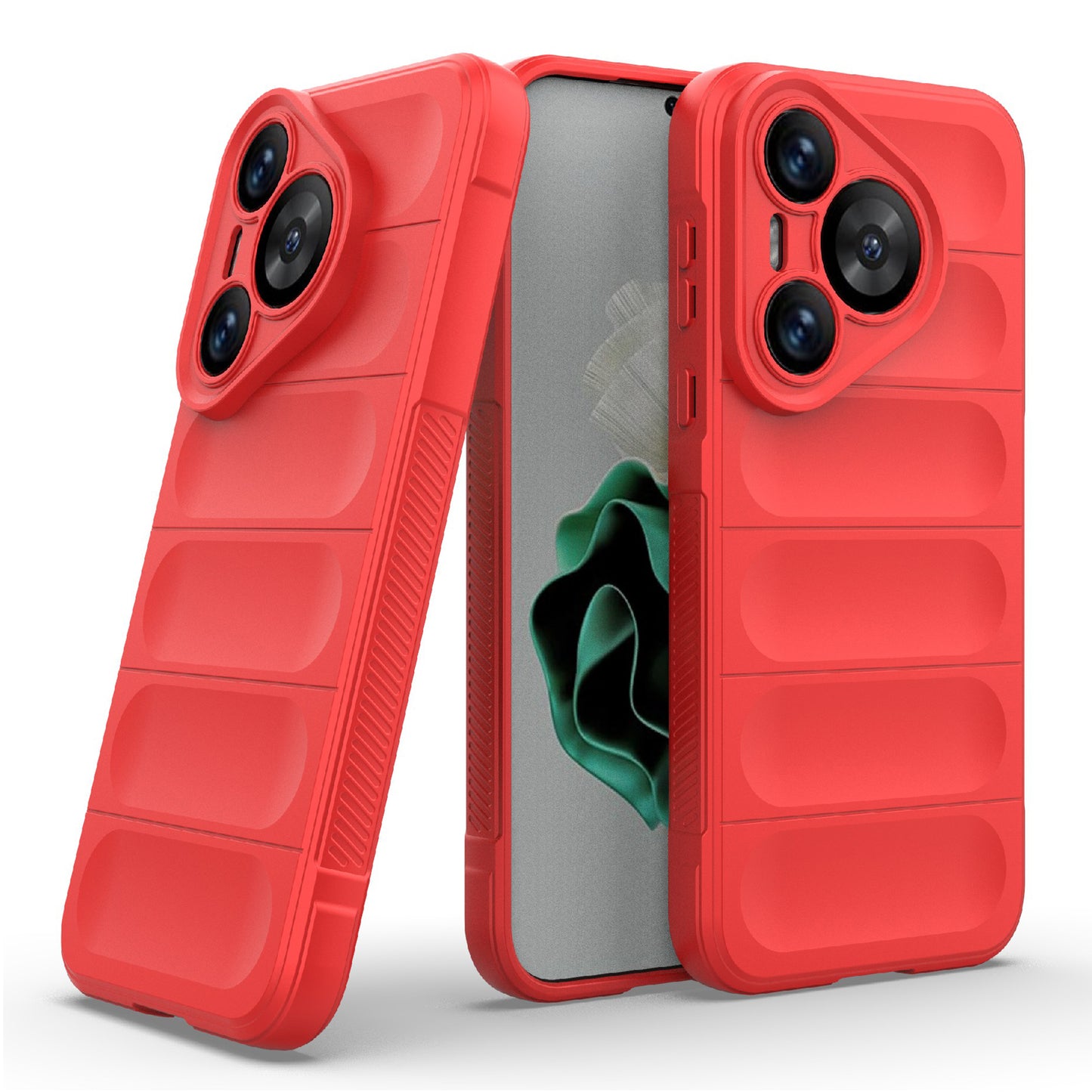 For Huawei Pura 70 Case Shock Absorption Soft TPU Phone Cover - Red