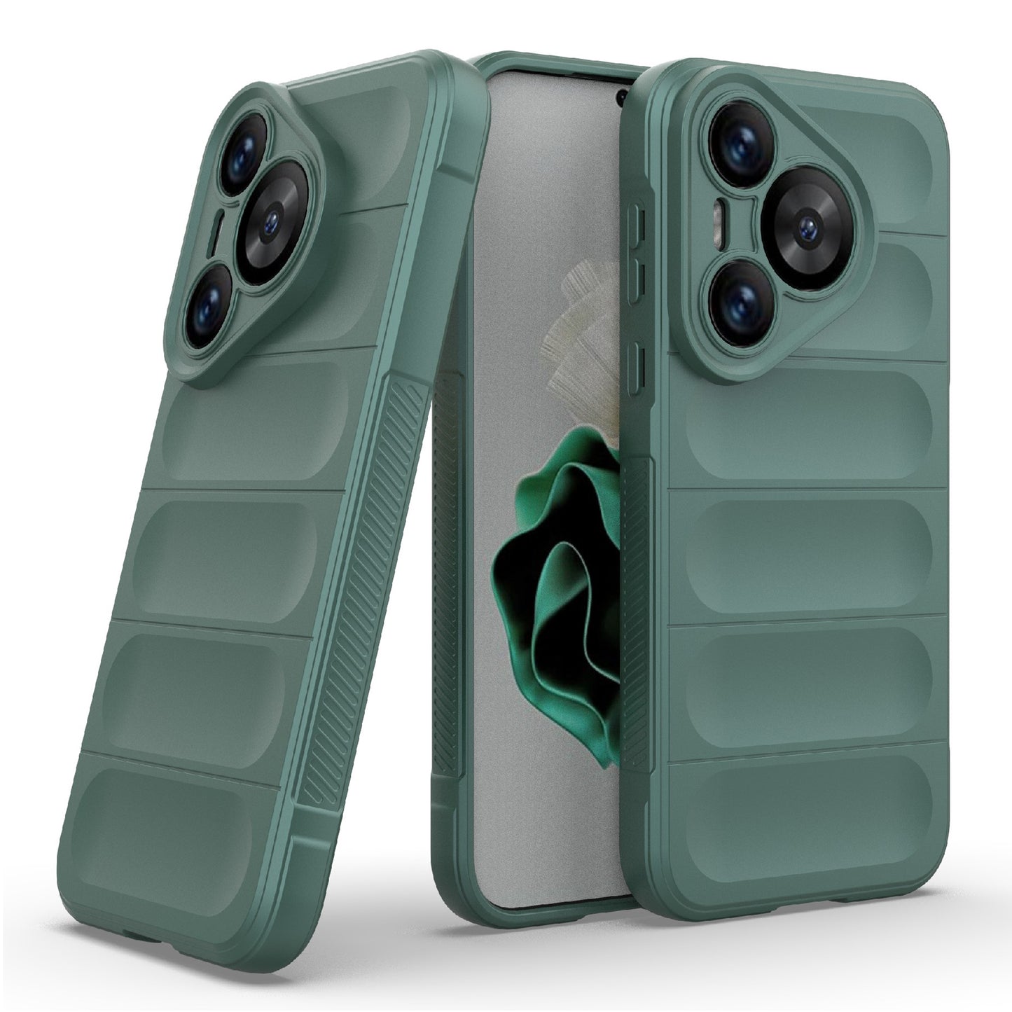 For Huawei Pura 70 Case Shock Absorption Soft TPU Phone Cover - Green