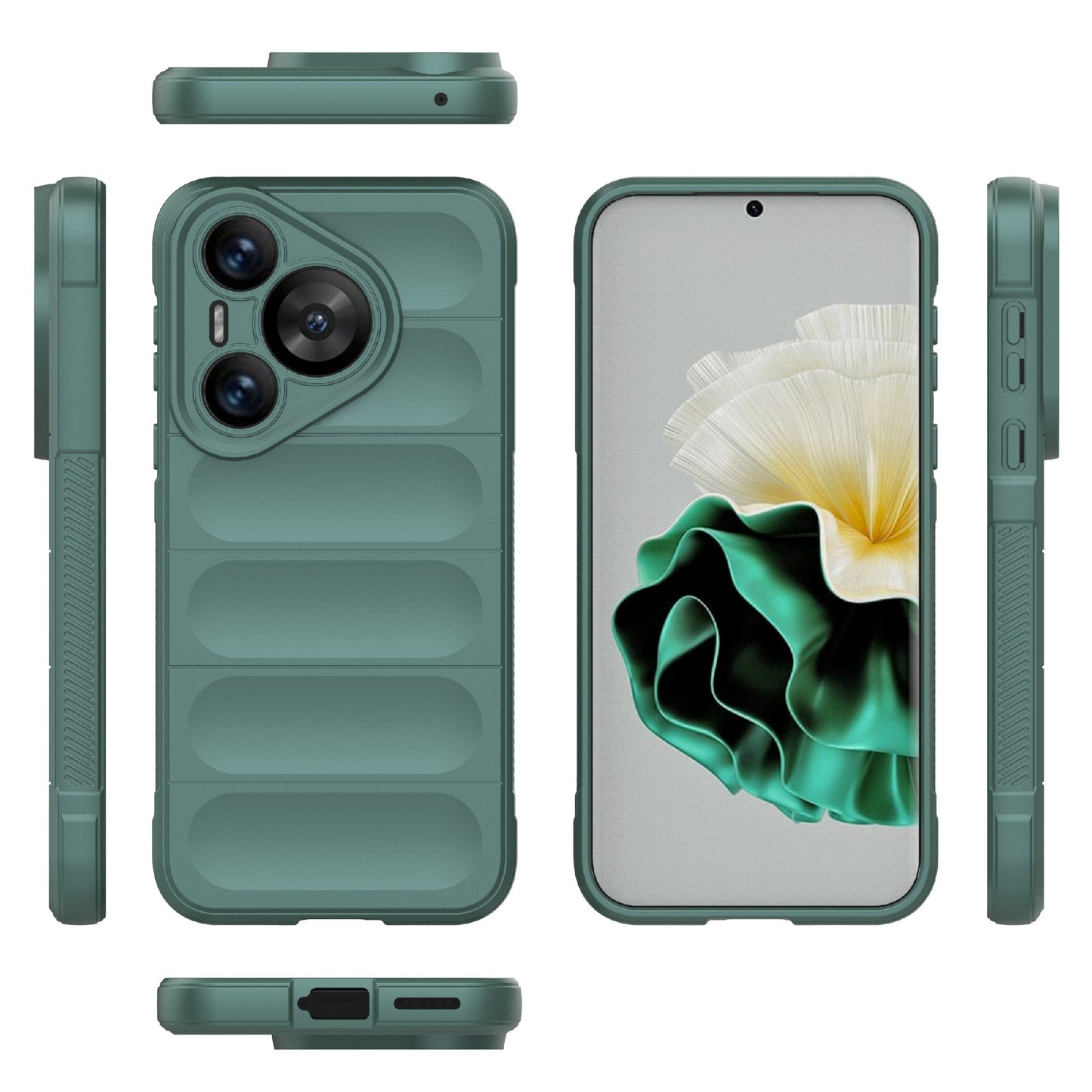 For Huawei Pura 70 Case Shock Absorption Soft TPU Phone Cover - Green