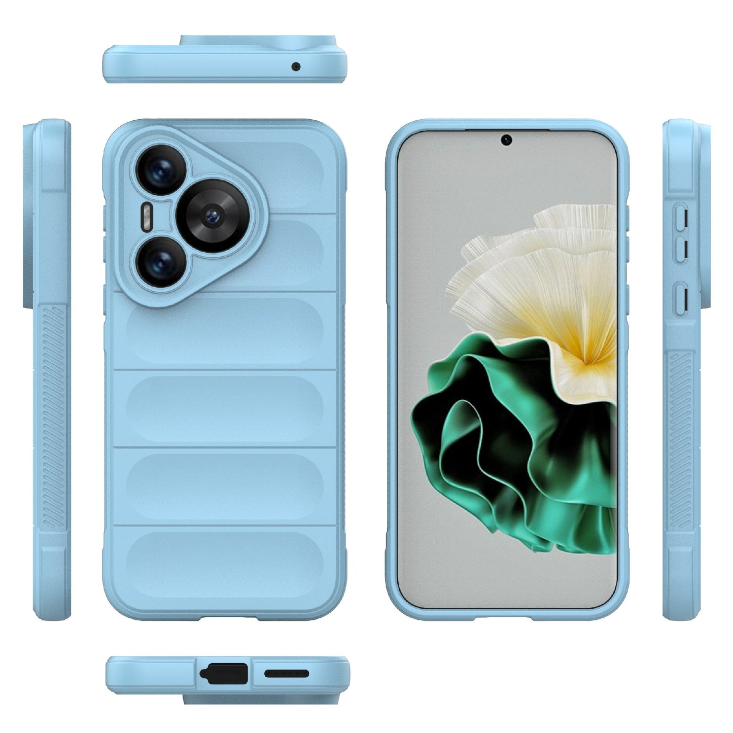For Huawei Pura 70 Case Shock Absorption Soft TPU Phone Cover - Baby Blue