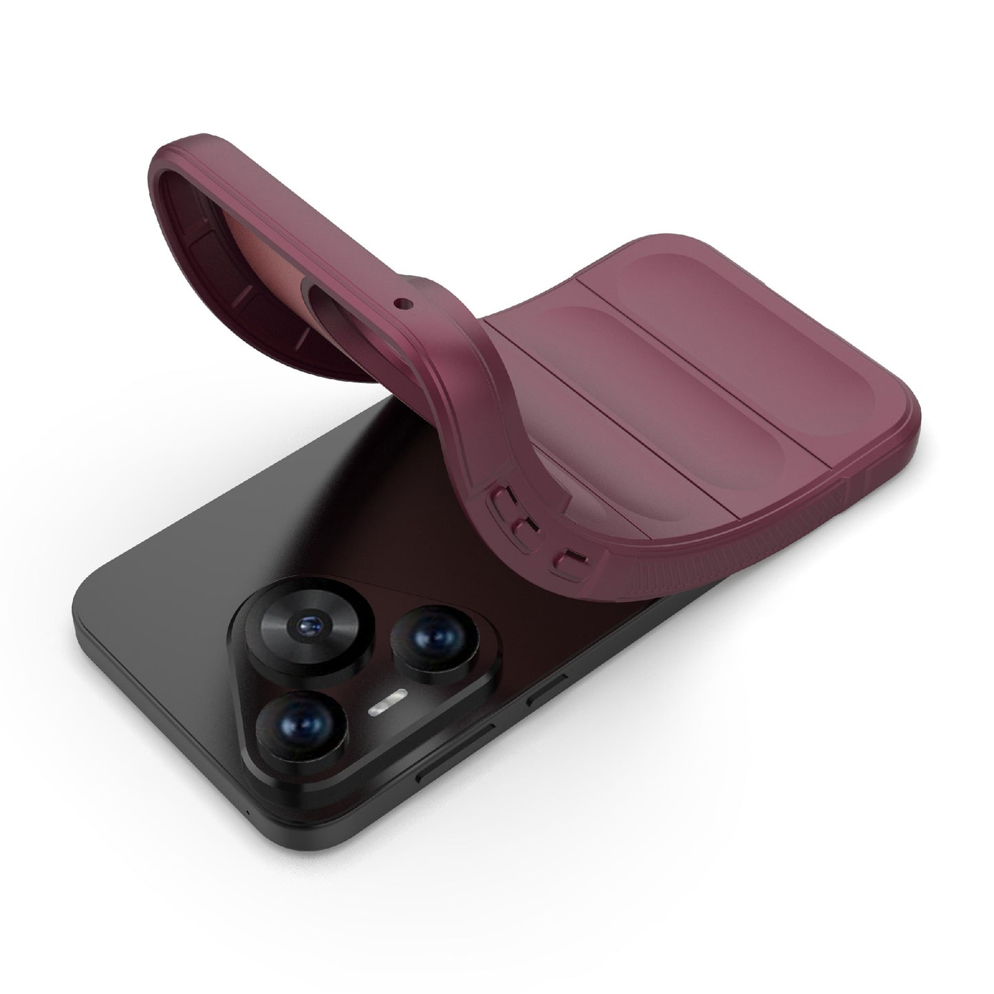 For Huawei Pura 70 Case Shock Absorption Soft TPU Phone Cover - Wine Red