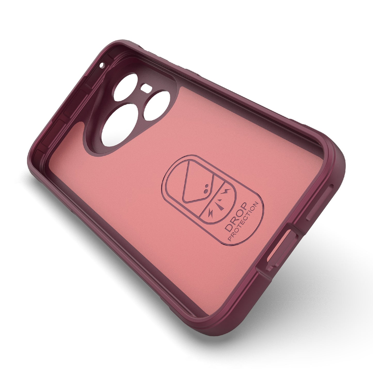 For Huawei Pura 70 Case Shock Absorption Soft TPU Phone Cover - Wine Red