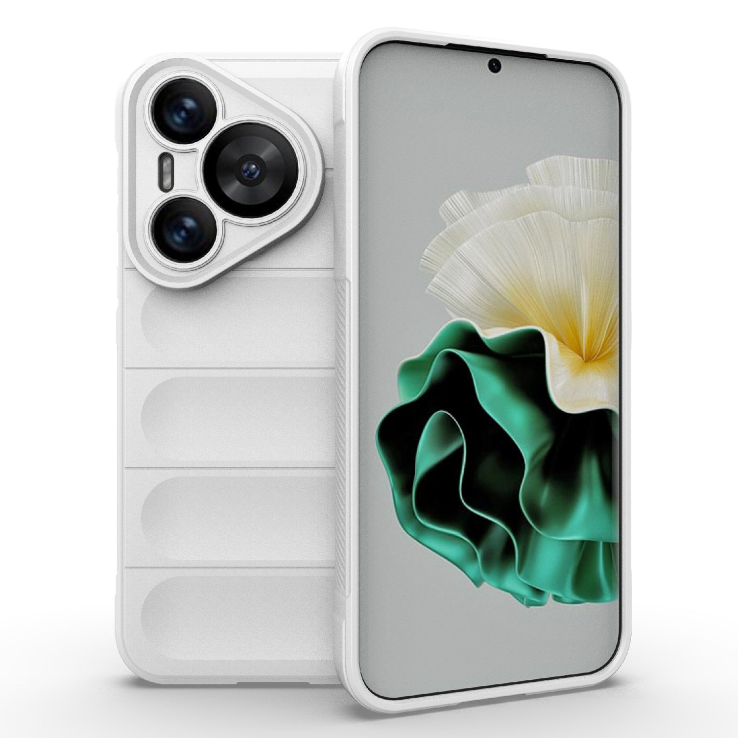 For Huawei Pura 70 Case Shock Absorption Soft TPU Phone Cover - White