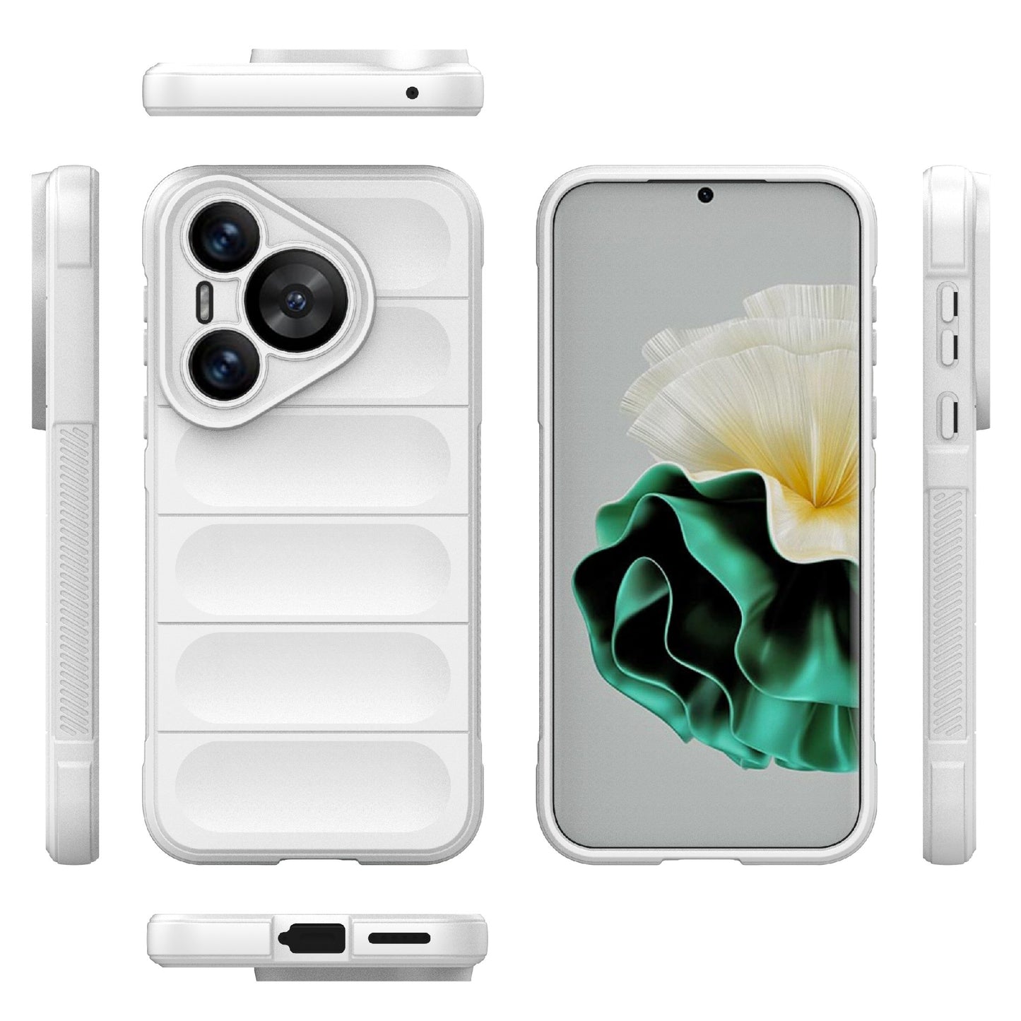 For Huawei Pura 70 Case Shock Absorption Soft TPU Phone Cover - White