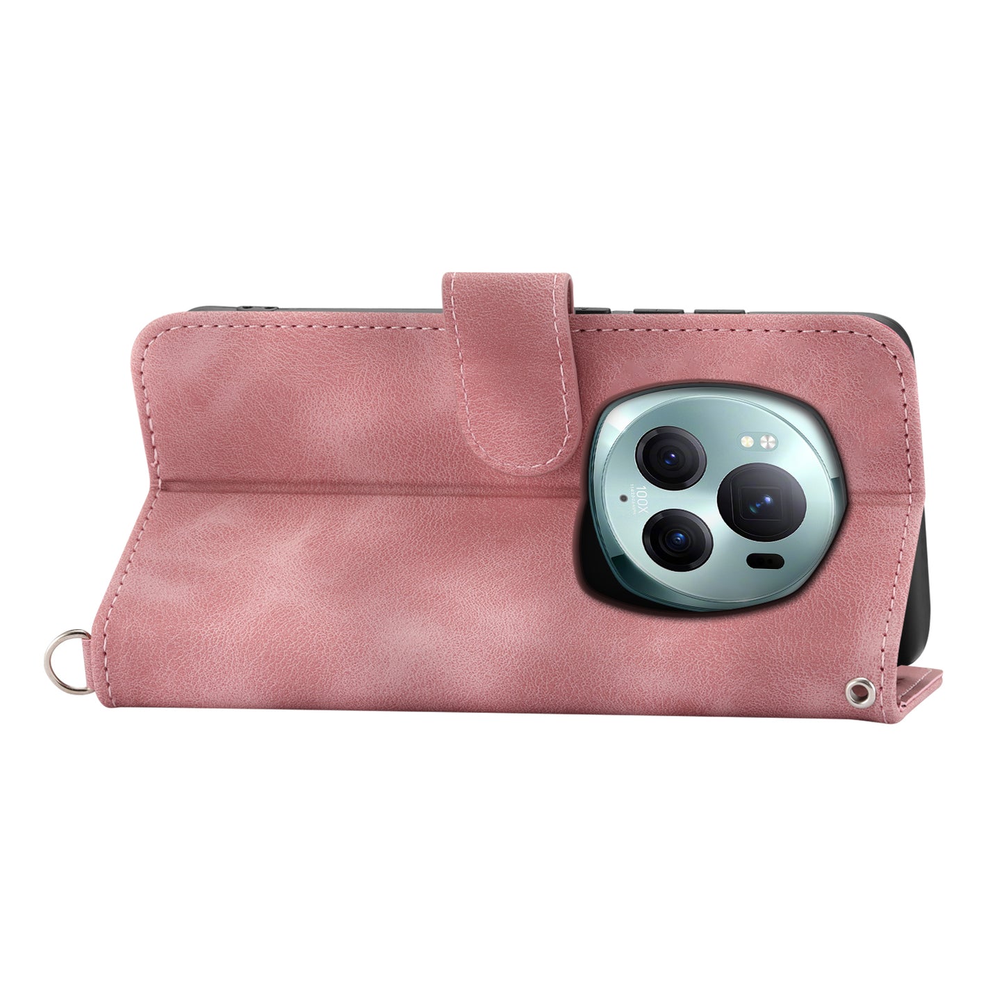 For Honor Magic6 Pro 5G Wallet Case Flower Pattern PU Leather Crossbody Phone Cover - Pink