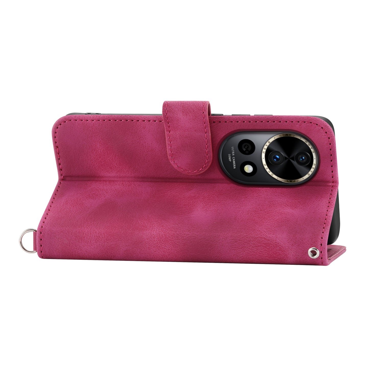 For Huawei nova 12 Pro 5G / nova 12 Ultra 5G Case Flower Wallet Leather Cover Mobile Accessories Wholesale Supplier - Wine Red