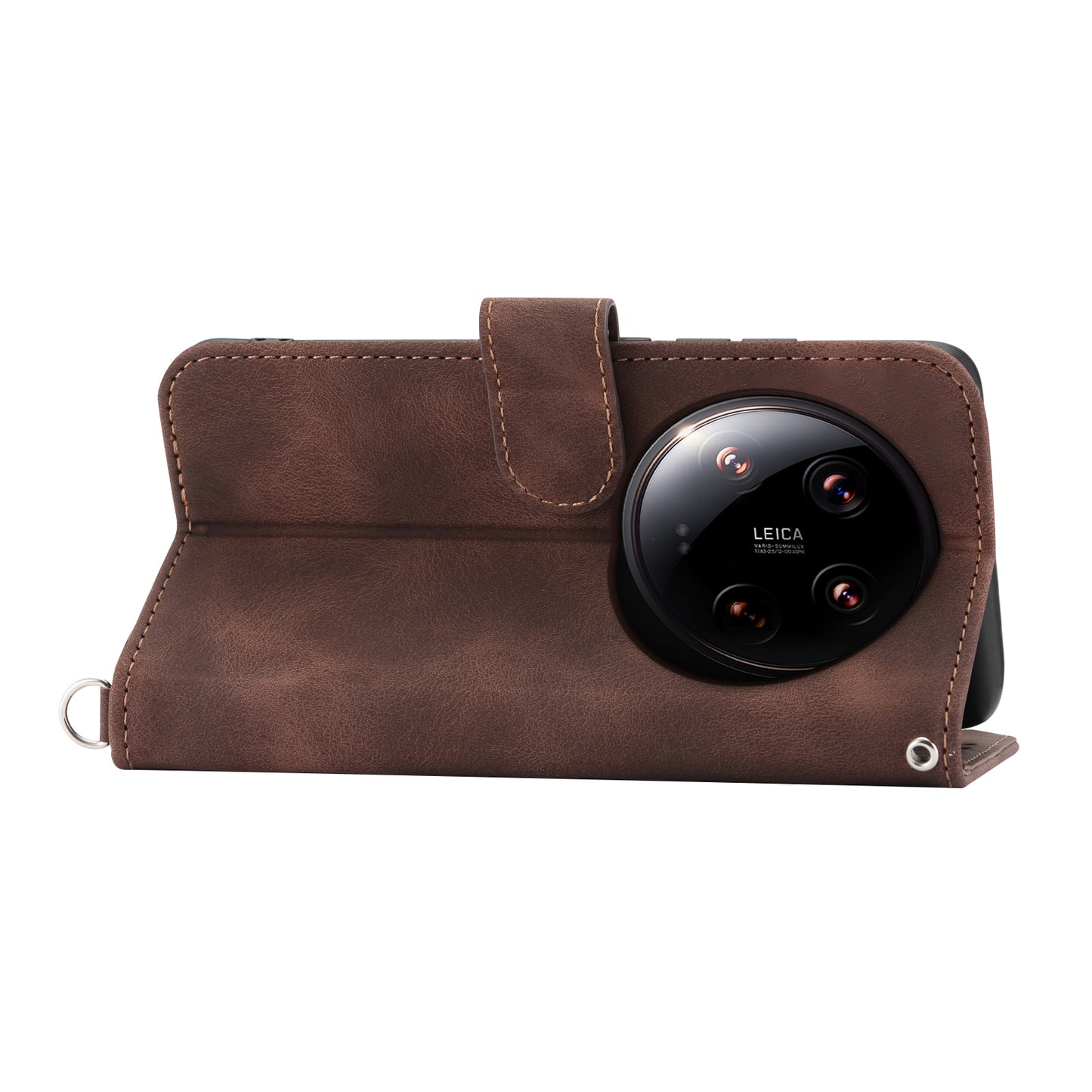 For Xiaomi 14 Ultra Leather Case Stand Wallet Mobile Phone Cover Wholesale - Brown