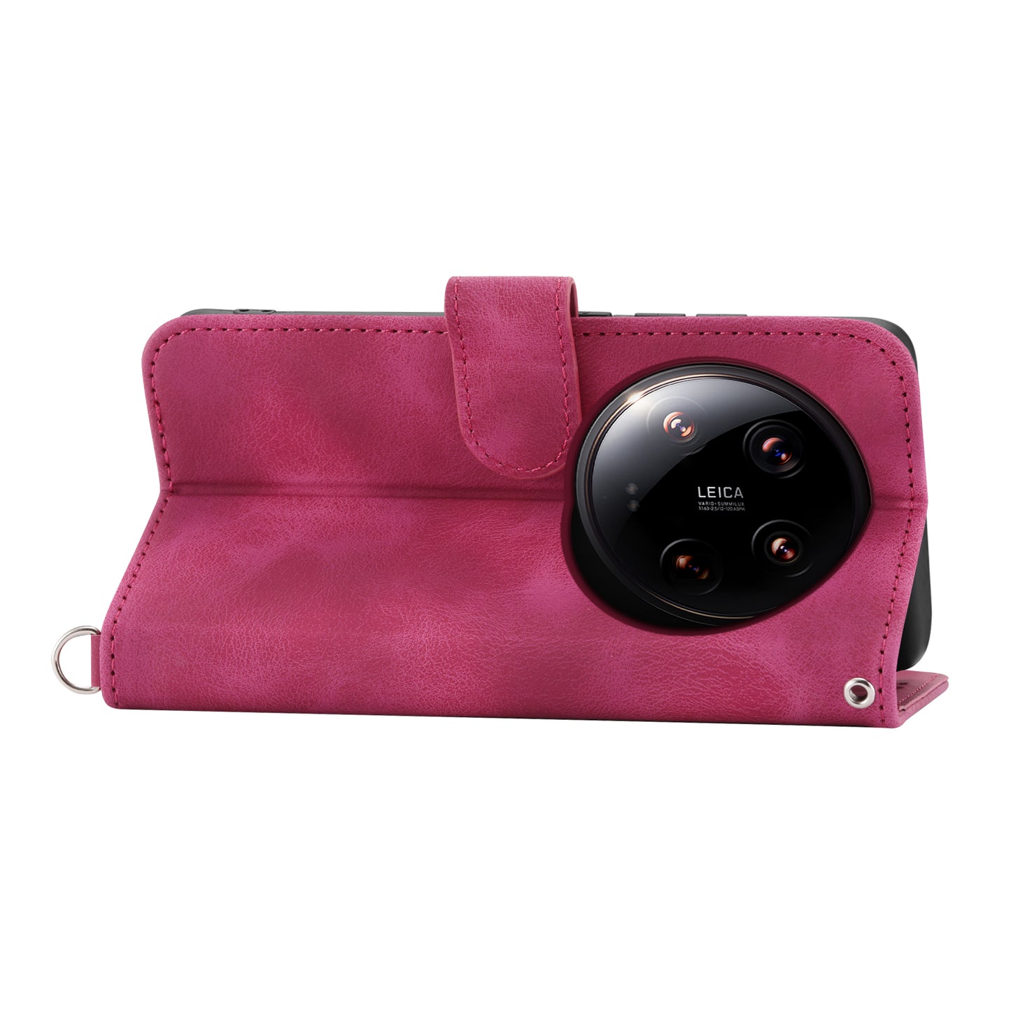 For Xiaomi 14 Ultra Leather Case Stand Wallet Mobile Phone Cover Wholesale - Wine Red