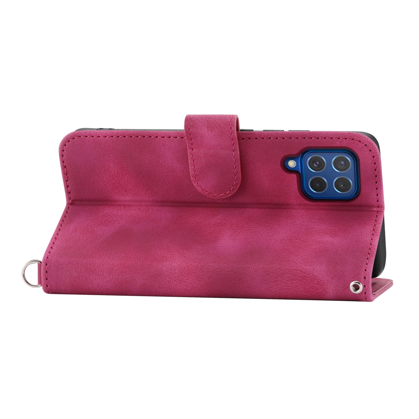 For Samsung Galaxy M62 Mobile Phone Case Wholesale Wallet Leather Stand Cover - Wine Red