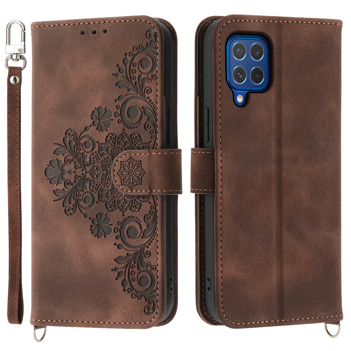 For Samsung Galaxy M62 Mobile Phone Case Wholesale Wallet Leather Stand Cover - Brown
