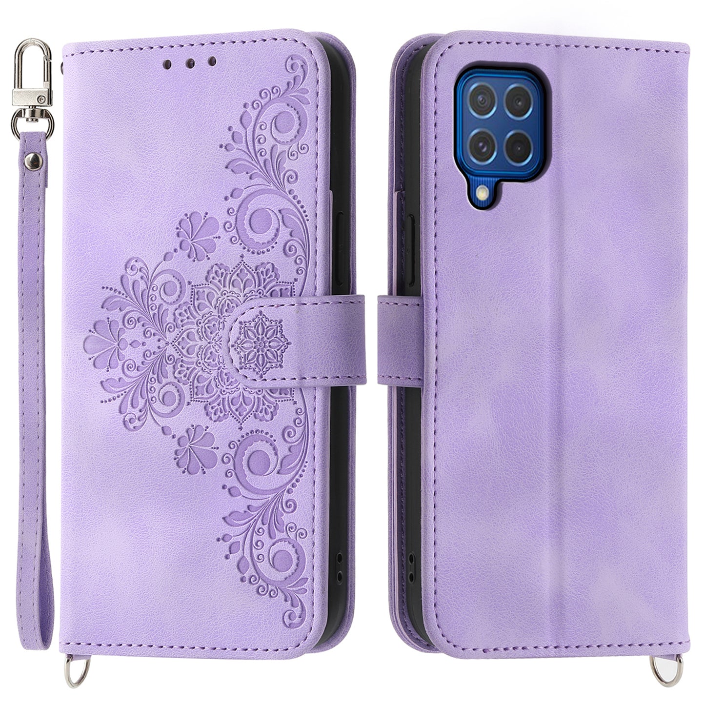For Samsung Galaxy M62 Mobile Phone Case Wholesale Wallet Leather Stand Cover - Light Purple