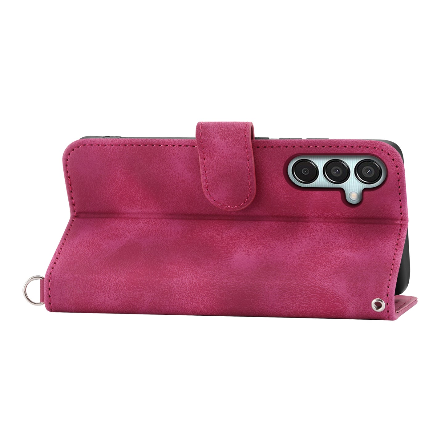 For Samsung Galaxy M15 5G / F15 5G Leather Case Flower Mobile Phone Cover Wholesale - Wine Red