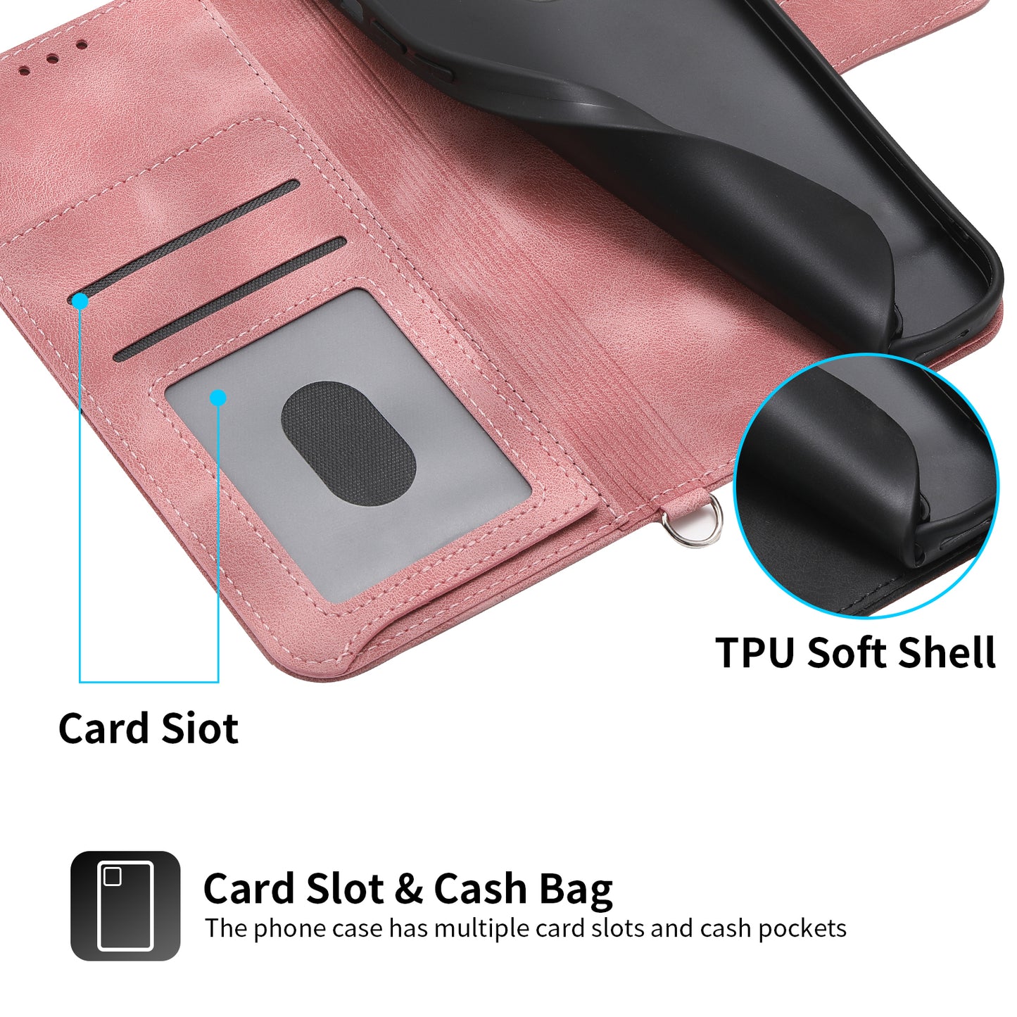 For Realme 12 / Narzo 70 Pro 5G Case Card Slots Wallet PU Leather Cover Flower Pattern with Shoulder Strap - Pink