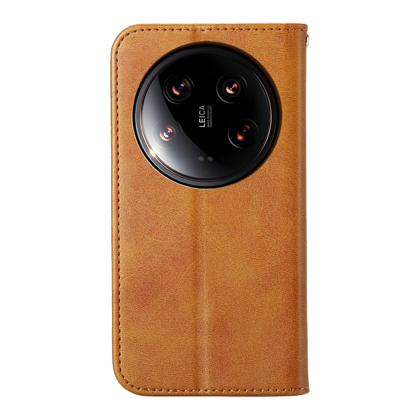 For Xiaomi 14 Ultra Case PU Leather Rhombus Imprinted Pattern Wallet Phone Cover - Yellow