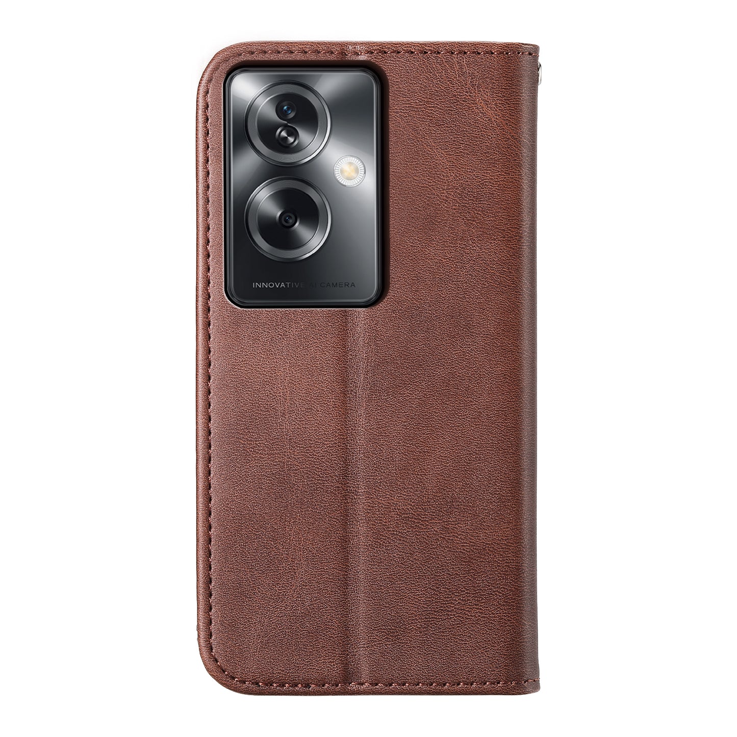 For Oppo A2 5G Case PU Leather Rhombus Imprinted Pattern Wallet Phone Cover - Brown