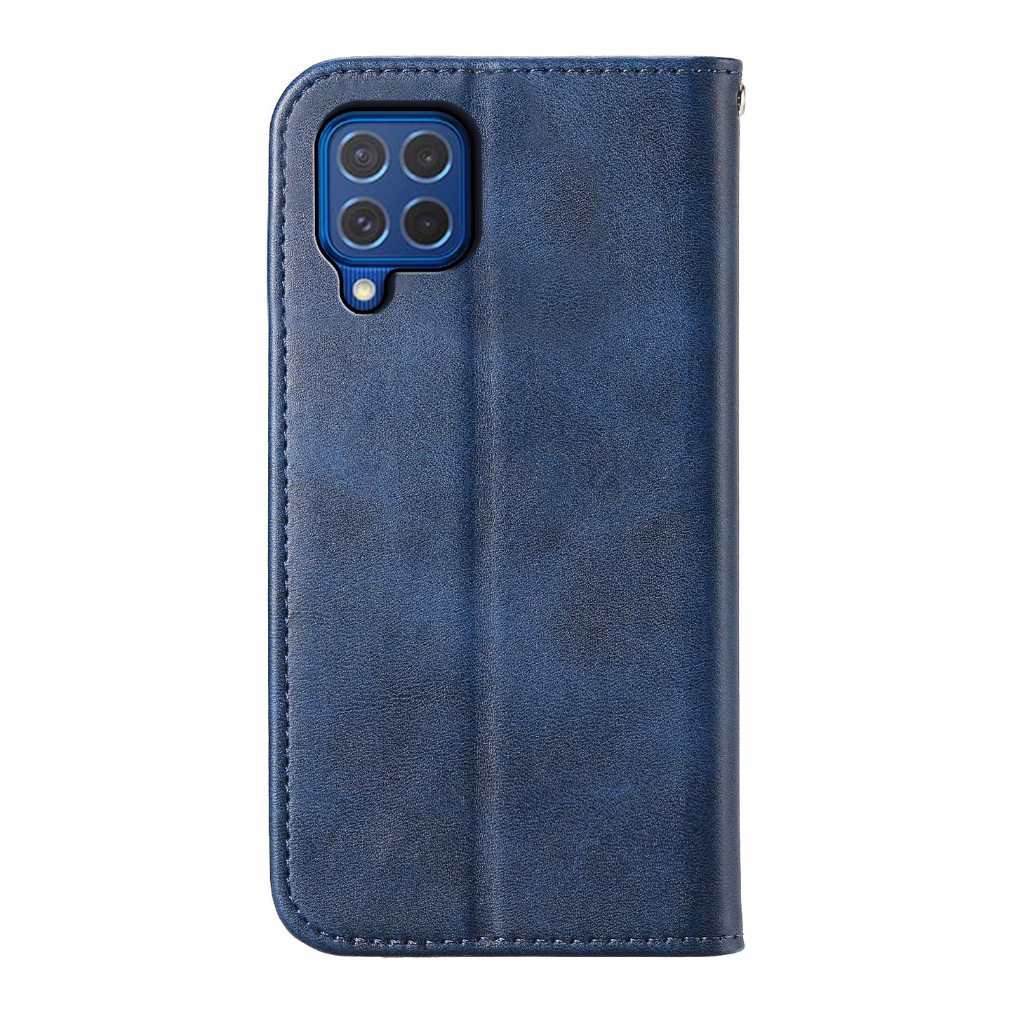 For Samsung Galaxy M62 Wallet Phone Case Rhombus Imprinted Pattern PU Leather Flip Cover - Blue