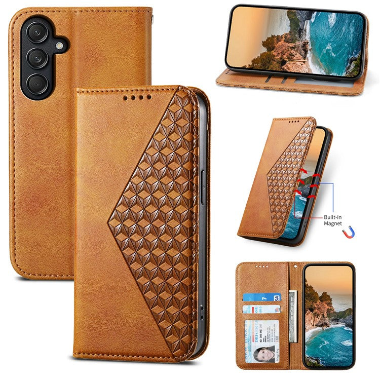 For Samsung Galaxy M55 5G / C55 5G / F55 5G Case PU Leather Wallet Phone Cover Mobile Accessories Wholesale - Yellow