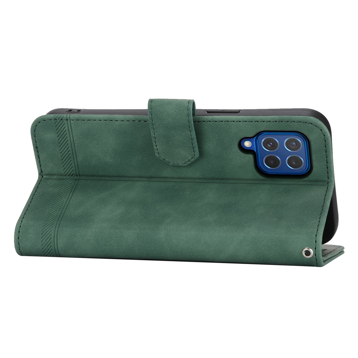 DIERFENG DF-03 Flip Cover for vivo Y03 Shell Lines Imprinted Wallet Stand Mobile Phone Case - Green