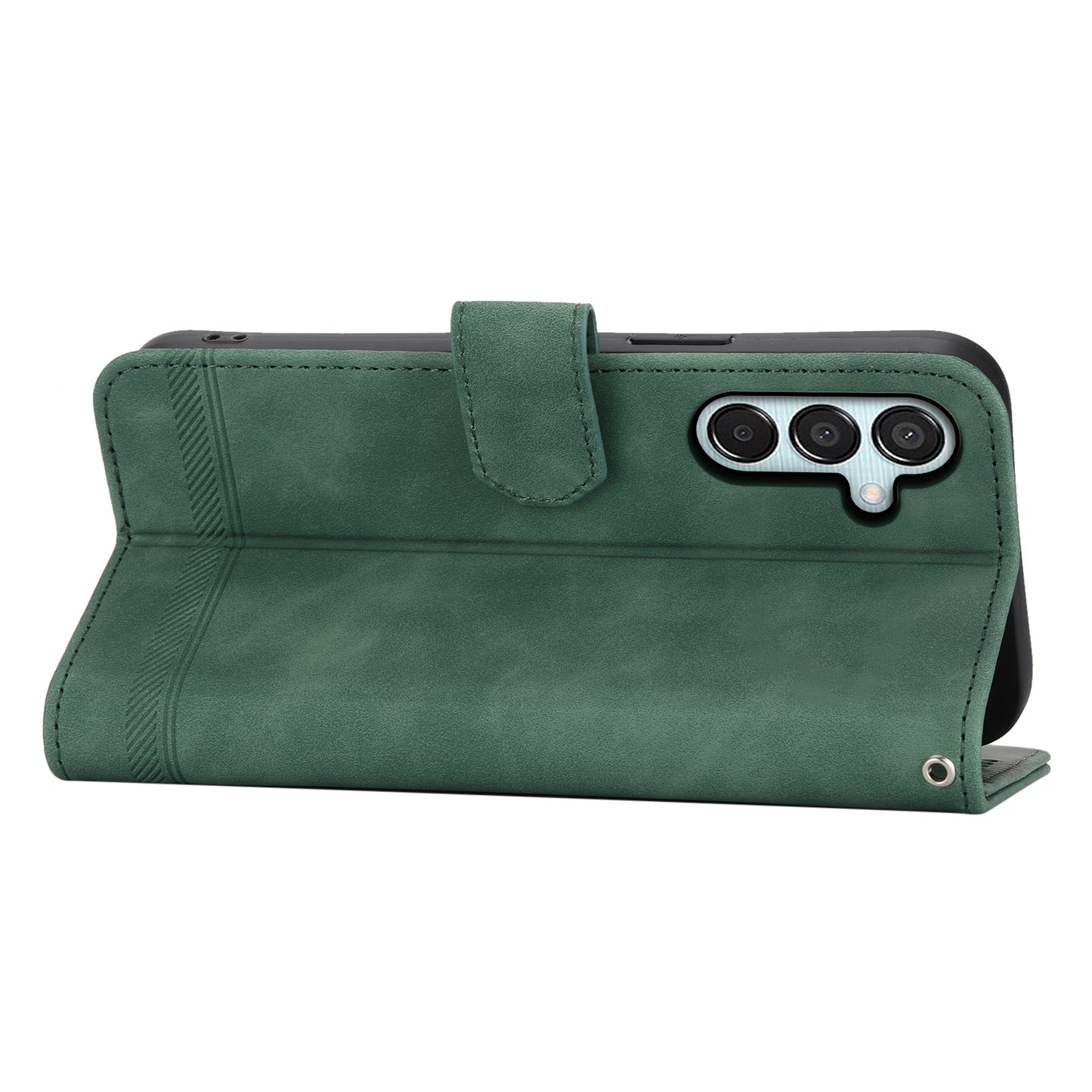 DIERFENG DF-03 Flip Stand Cover for Samsung Galaxy M15 5G / F15 5G Cases Imprinted Card Holder Shell - Green