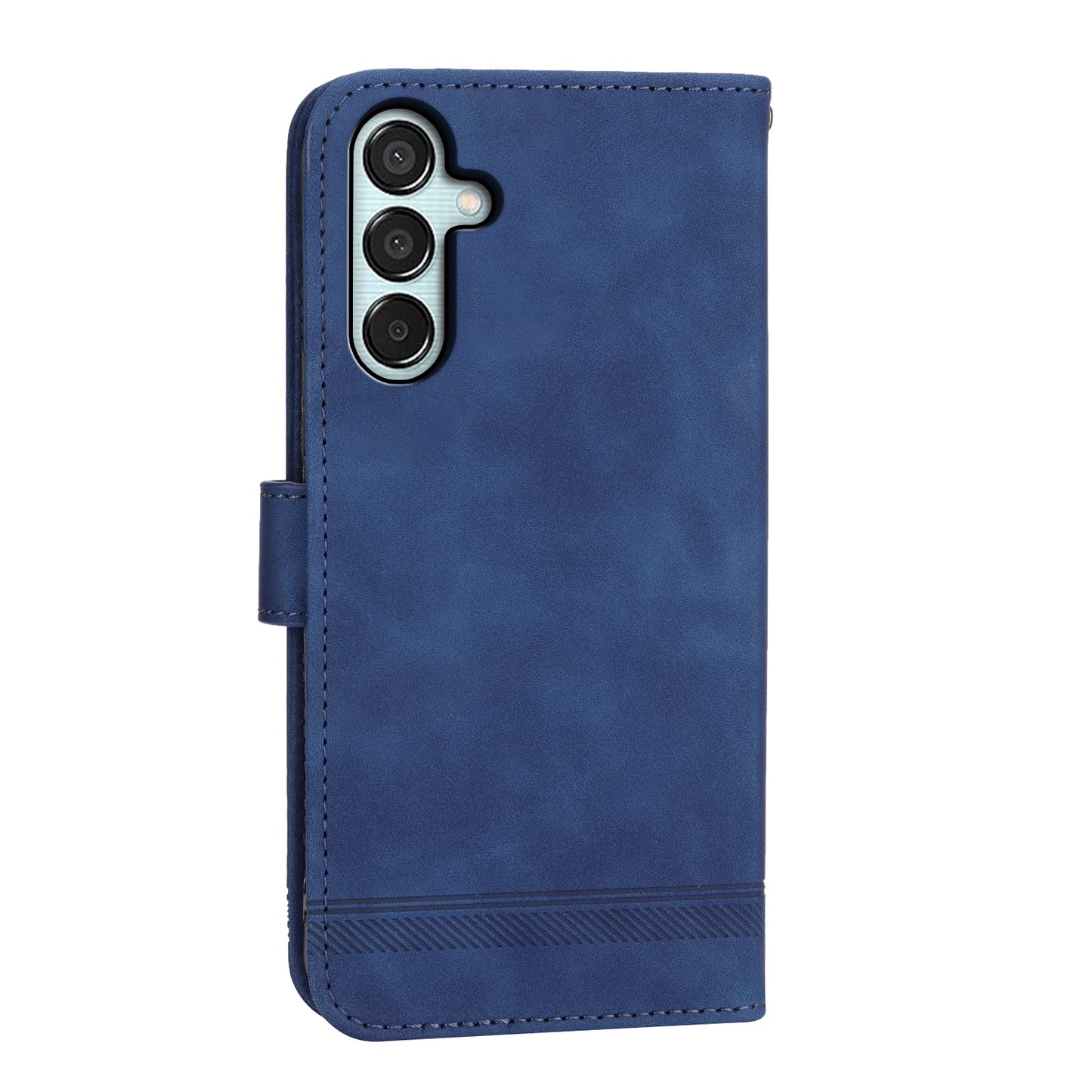 DIERFENG DF-03 Flip Stand Cover for Samsung Galaxy M15 5G / F15 5G Cases Imprinted Card Holder Shell - Blue
