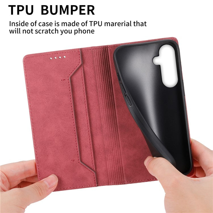 DF-05 For Samsung Galaxy M55 5G / C55 5G / F55 5G Case RFID Blocking Magnetic Closure Leather Phone Cover - Red