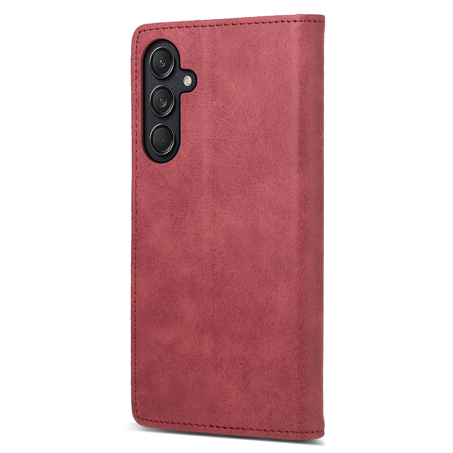 DF-05 For Samsung Galaxy M55 5G Case RFID Blocking Magnetic Closure Leather Phone Cover - Red