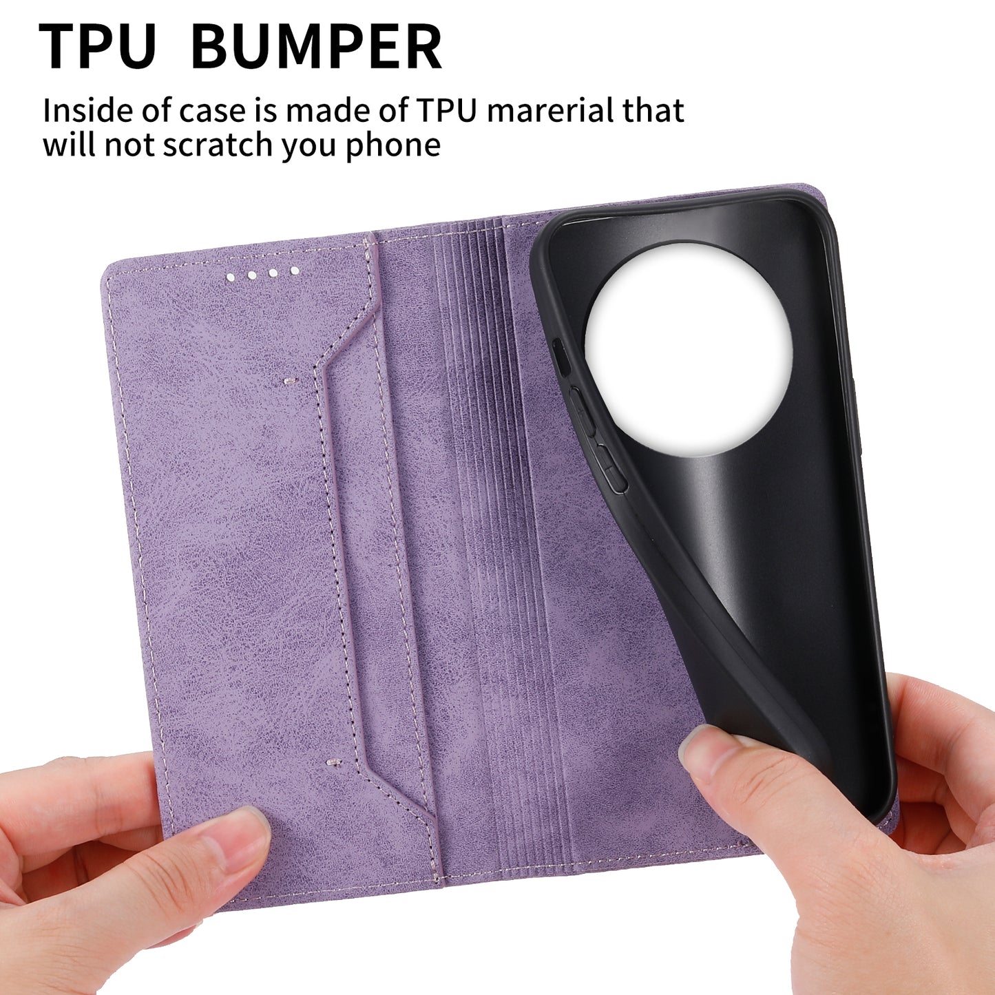 DF-05 For Realme 12+ 5G / Narzo 70 Pro 5G Case Magnetic PU Leather Wallet-Style Business Phone Cover - Purple