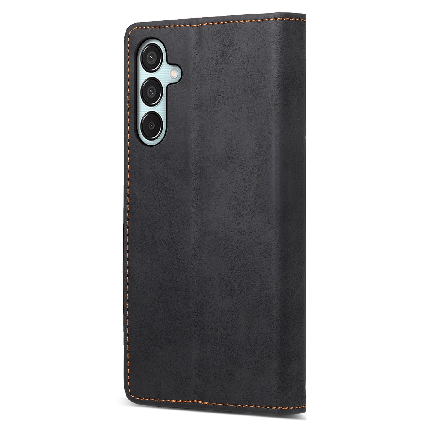 DF-05 For Samsung Galaxy M15 5G / F15 5G Case PU Leather Hidden Magnet Folio Phone Cover - Black