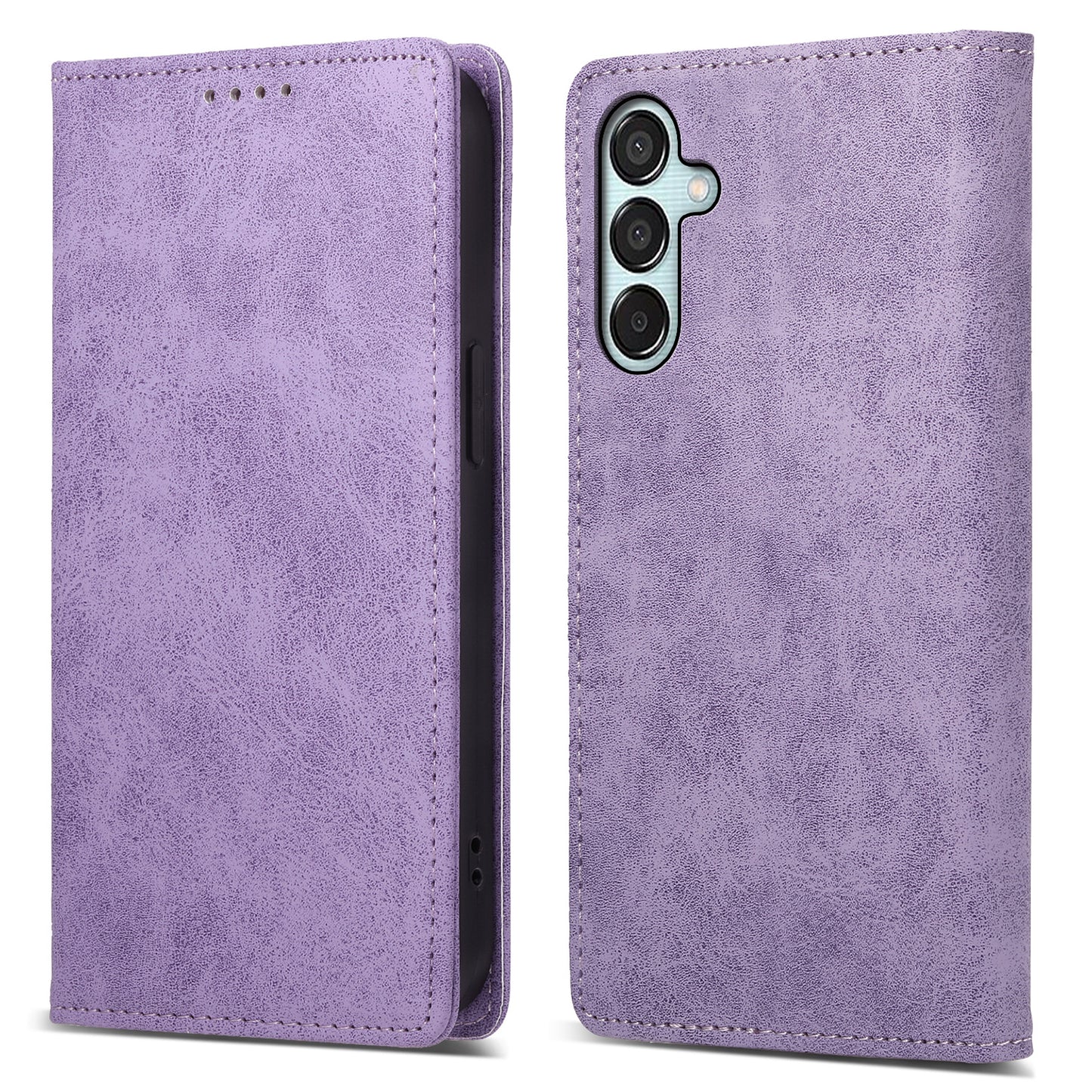 DF-05 For Samsung Galaxy M15 5G / F15 5G Case PU Leather Hidden Magnet Folio Phone Cover - Purple