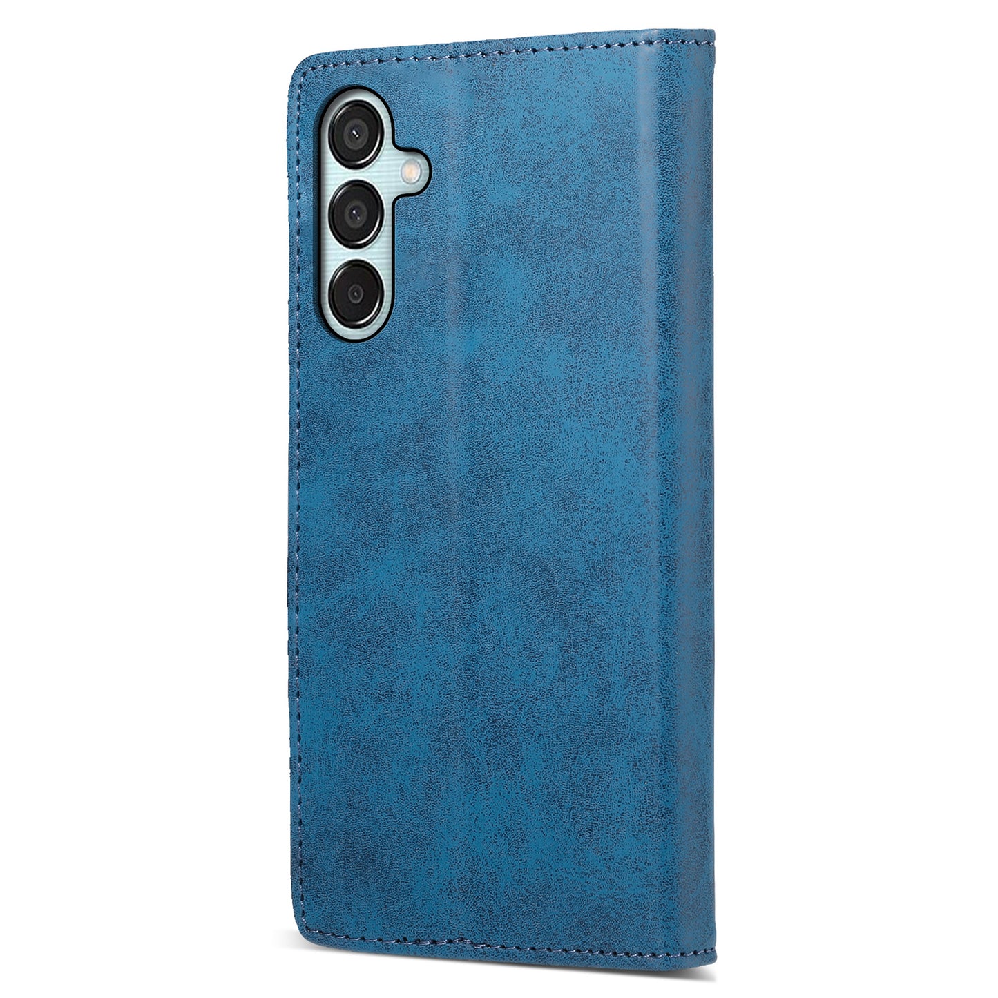 DF-05 For Samsung Galaxy M15 5G / F15 5G Case PU Leather Hidden Magnet Folio Phone Cover - Blue