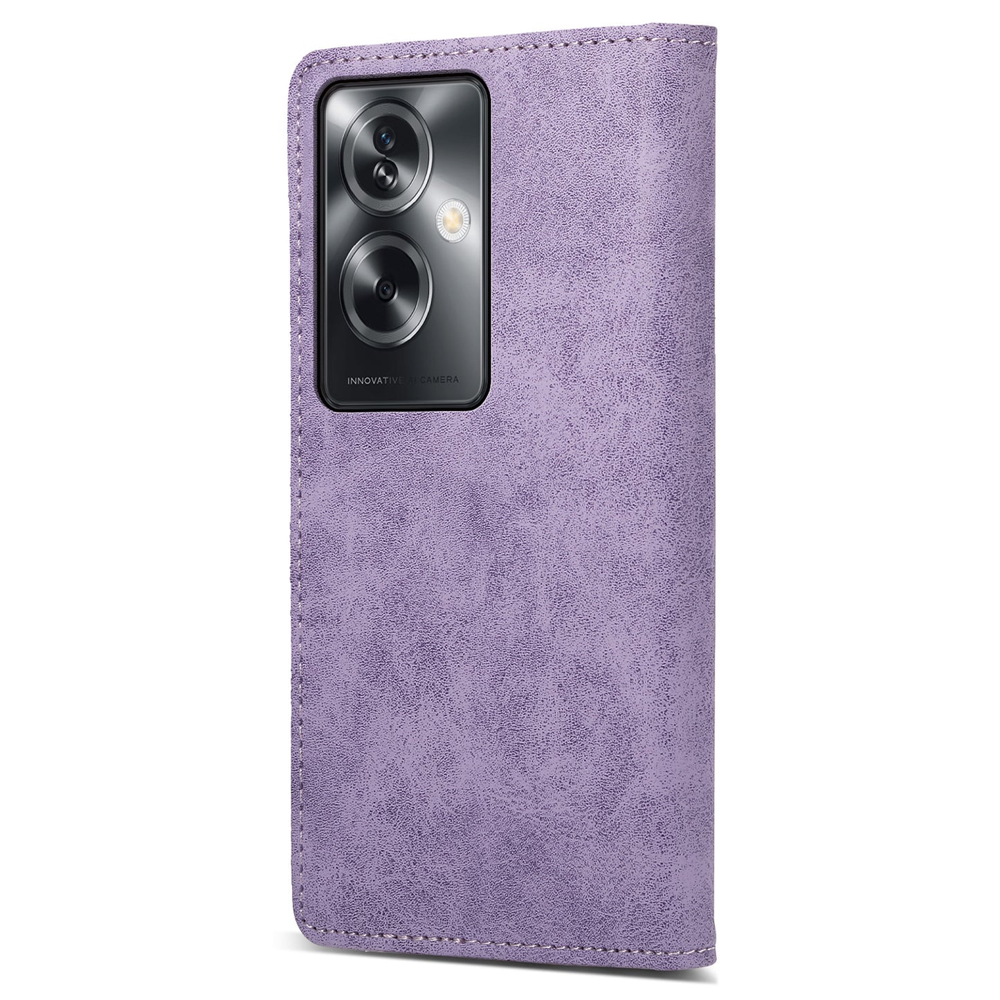 DF-05 For Oppo A2 5G / A79 5G Case RFID Blocking PU Leather Magnetic Closure Flip Phone Cover - Purple