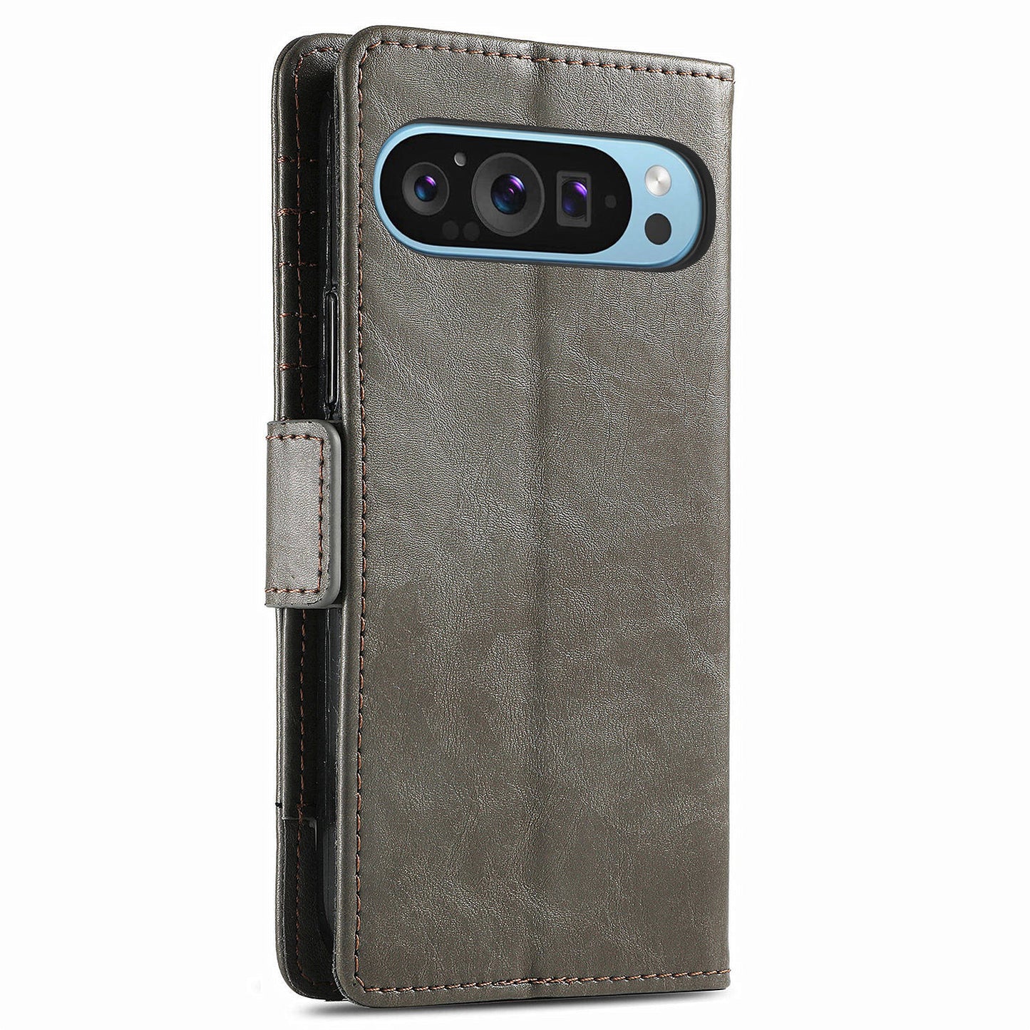 CASENEO 002 Series For Google Pixel 9 Wallet Phone Case Leather Flip Cover Mobile Accessories Wholesale - Grey