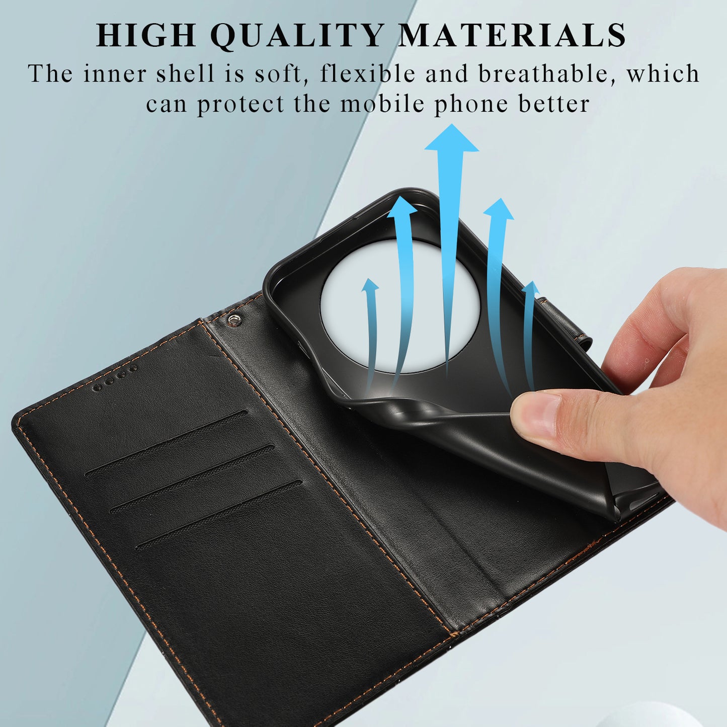 DF-06 For Xiaomi 14 Ultra Case Line Imprinted Leather Phone Cases Wholesale - Black
