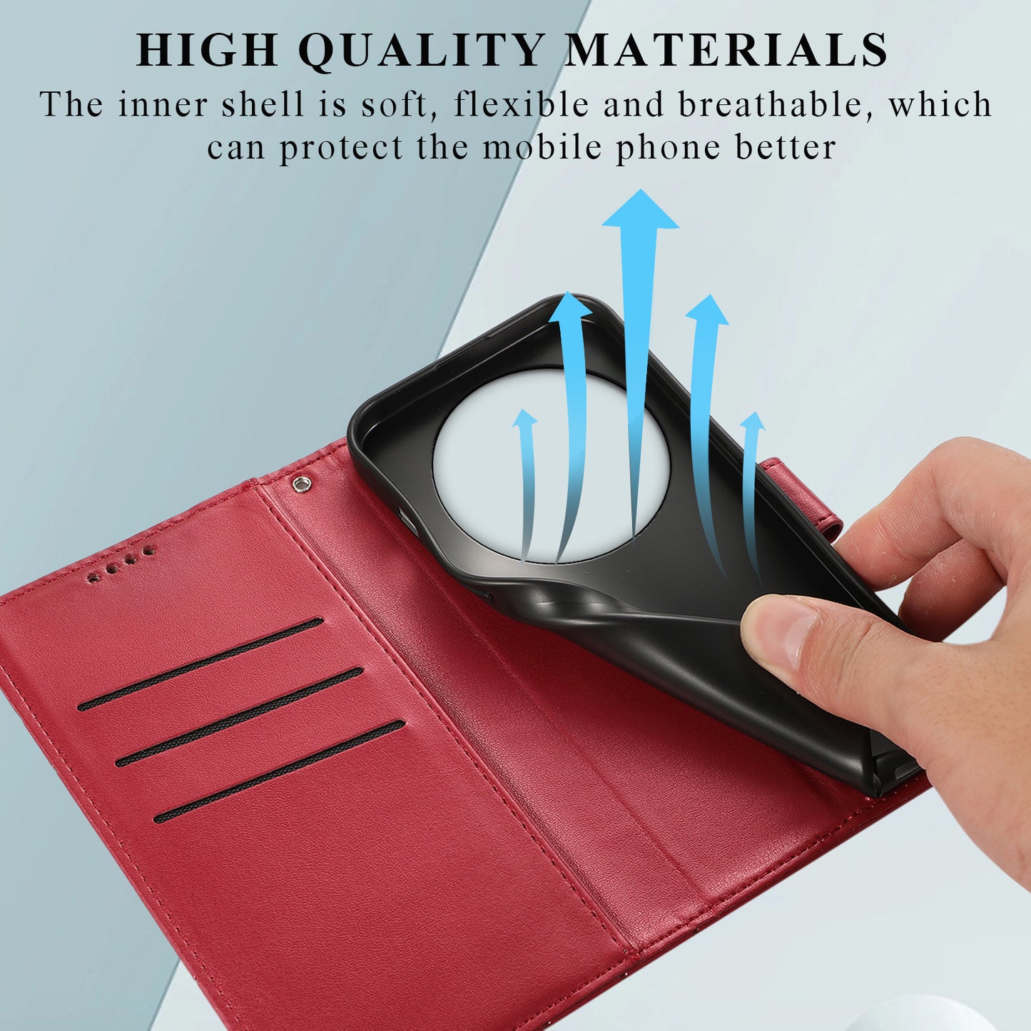 DF-06 For Xiaomi 14 Ultra Case Line Imprinted Leather Phone Cases Wholesale - Red